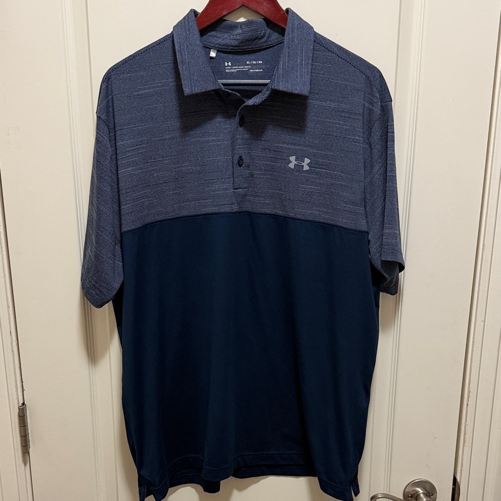 Under Armour Men's Navy and Heathered Navy Performance Polo